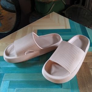 Light blush/ nude, puffy, comfy slide sandals